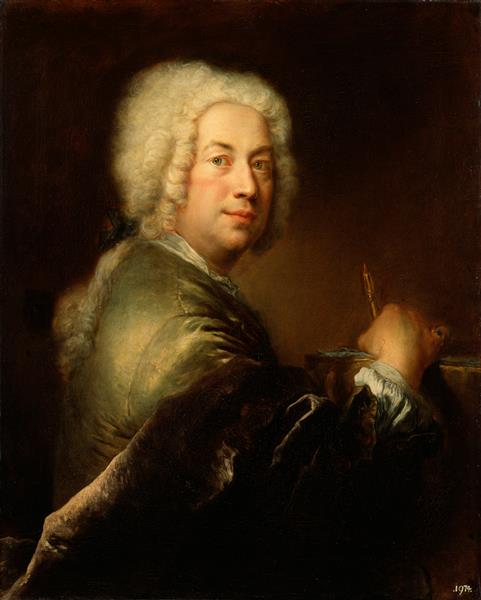 Self-Portrait 1728 by Antoine Pesne (1683-1757)  Staatliche Kunstsammlungen Dresden Gal Nr 775